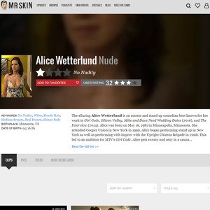 Alice Wetterlund, Nude Celebrities List
