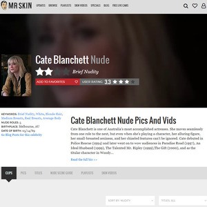 Cate Blanchett, Nude Celebrities List