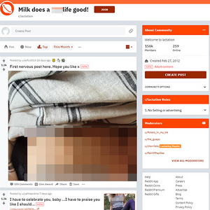 Reddit Lactation, Reddit NSFW List