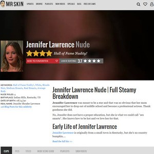 Jennifer Lawrence, Nude Celebrities List