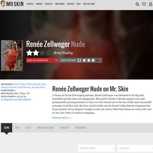 Renee Zellweger, Nude Celebrities List