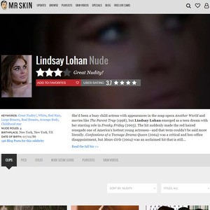 Lindsay Lohan, Nude Celebrities List