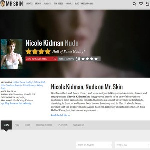 Nicole Kidman, Nude Celebrities List