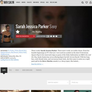 Sarah Jessica Parker, Nude Celebrities List