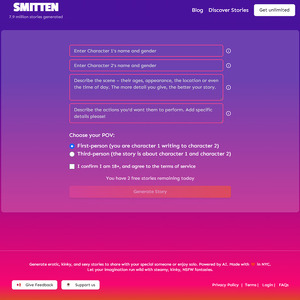 Smitten Stories, AI Erotic Story Generators