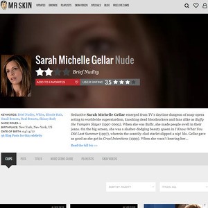 Sarah Michelle Gellar, Nude Celebrities List